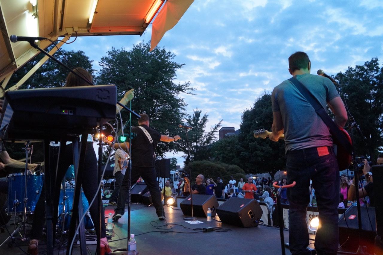 Band plays at the Brian Kirk and the Jirks - Hot Summer Nights event.